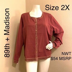 89th & Madison Button Down Cardigan Sweater Top Fall Winter